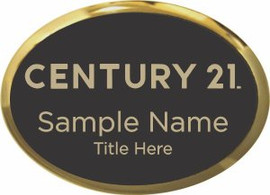 Century 21 New Logo Oval Executive Gold Name Badge | KWP-98859