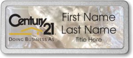 Century 21 New DBA Mother of Pearl Pebbled Name Badge | KWP-96915