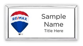 RE/MAX Balloon Logo 2017 Executive Silver Name Badge | KWP-101849