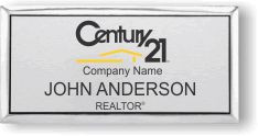Century 21 Old DBA Executive Silver Name Badge | KWP-8961
