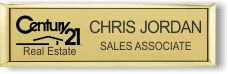 Century 21 Old DBA Black Logo Small Executive Gold Name Badge | KWP-9127