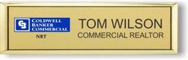 Coldwell Banker Commercial NRT Small Executive Gold Name Badge | KWP-79533