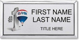 RE/MAX #1 Logo Executive Silver Name Badge | KWP-56833