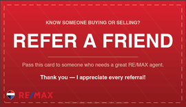 RE/MAX business card back design BS05 Refer a Friend Back