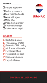 RE/MAX business card back design BS08 Buyer and Seller Guide Back