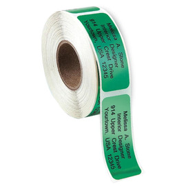 Basic Green Foil Return Address Labels on Rolls