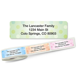Dotted Pastel Return Address Labels on Rolls