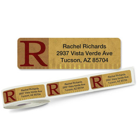Monogram Qwerties Return Address Labels on Rolls