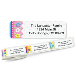Flowers Frosted Return Address Labels on Rolls