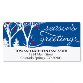 Winter Silhouette Christmas Return Address Labels