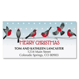 Merry Christmas Birds Return Address Labels