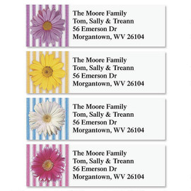 Daisy Flowers Return Address Labels (4 Designs)