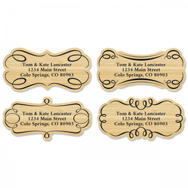 Woodgrain Diecut Address Labels (4 Designs)