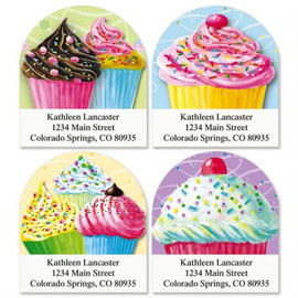 Cupcake Diecut Address Labels (4 designs)