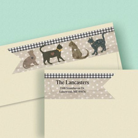 Cat Love Wrap Around Connect Diecut Address Labels