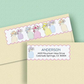 Mason Jar Wrap Around Address Labels (4 Colors)