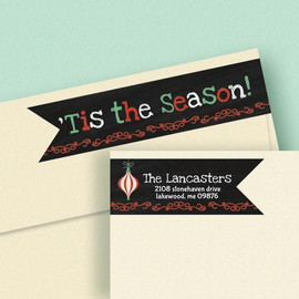 Chalkboard Christmas Wrap Around Address Labels
