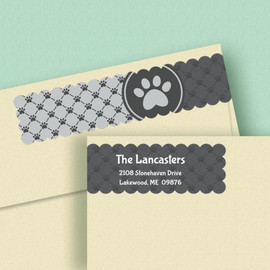 Paw Prints Wrap Around Address Labels (4 Colors)