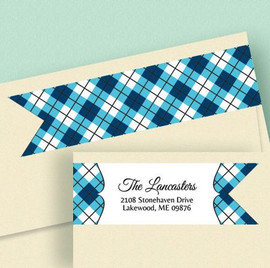 Argyle Wrap Around Address Labels (8 Designs)