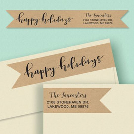 Kraft Happy Holidays Wrap Around Address Labels