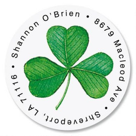 Shamrock Round Address Labels