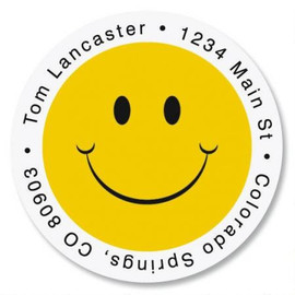 Smiley Face Round Address Labels