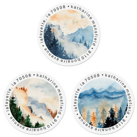 Golden Glory Round Address Labels (3 Designs)