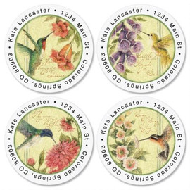 Hummingbird Round Address Labels (4 designs)-1