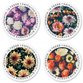 Vintage Boquete Round Address Labels (4 Designs)