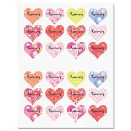 Personalized Variety Heart Stickers