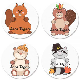 Personalized Fall Animals Stickers