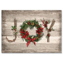 Rustic Joy Religious Christmas Greeting Cards