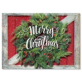 Red Christmas Door Christmas Greeting Cards