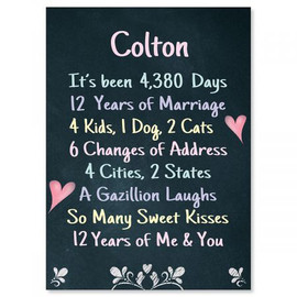 Our Life Chalkboard Personalized Valentine Card