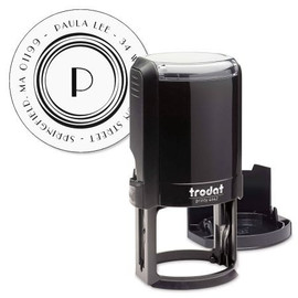 Circle Initial Self-Inking Address Stamp