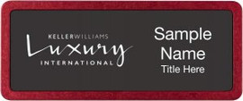 Keller Williams Luxury International Prestige Red Anodized Name Badge