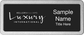 Keller Williams Luxury International Pebbled Prestige Black Name Badge