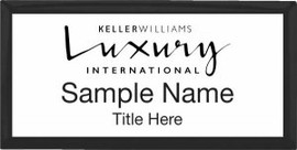 Keller Williams Luxury International Black Executive White Name Badge