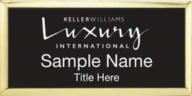 Keller Williams Luxury International Gold Executive Black Name Badge