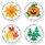 Year Round Round Address Labels (12 designs)