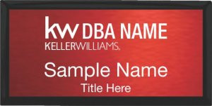 Keller Williams Realty Logo 2 Black Executive Red Anodized Name Badge