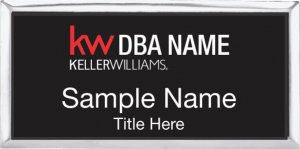 Keller Williams Realty Logo 2 Silver Executive Black Name Badge