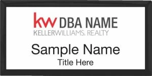 Keller Williams Realty Logo 3 Black Executive White Name Badge