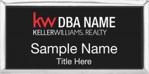 Keller Williams Realty Logo 3 Silver Executive Black Name Badge