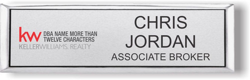Keller Williams Realty Logo 4 Small Silver Executive Name Badge