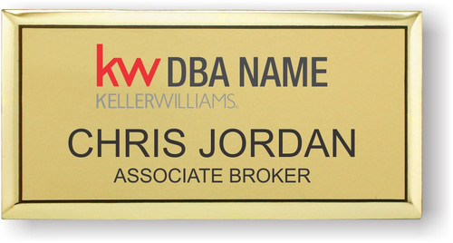 Keller Williams Realty Logo 2 Gold Executive Name Badge