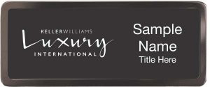 Keller Williams Luxury International Black Chrome Name Badge