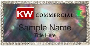 Keller Williams Commercial Silver Bling Black Pearl Badge