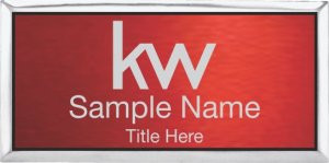 Keller Williams Silver Executive Red Anodized Name Badge