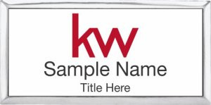 Keller Williams Silver Executive White Name Badge